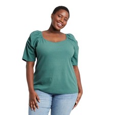 Lot of 12 Ava & Viv Plus Size Puff Sleeve Tops NWT 1X–4X Red Green Yellow
