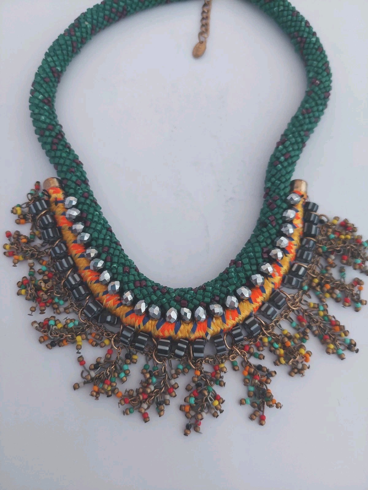Zara Beaded Multicoloured Statement Necklace - image 4