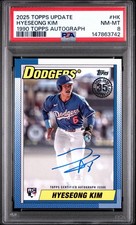 2025 Topps Update Series - 1990 Topps Baseball Autographs Hyeseong Kim RC PSA 8