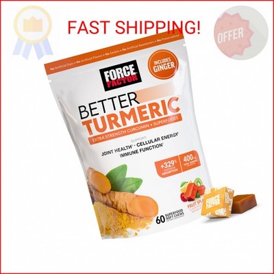 Force Factor Better Turmeric Supplement 400mg with Black Pepper & Ginger, Extra