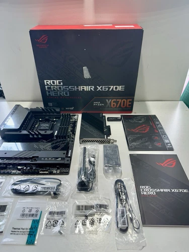 ASUS ROG CROSSHAIR X670E HERO AMD AM5 ATX DDR5 Motherboard + PCIe 5.0 M.2 Card!
