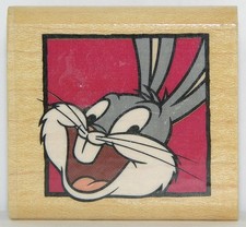 Rubber Stampede Looney Tunes BUGS BUNNY PORTRAIT Cartoon Character Wood Stamp