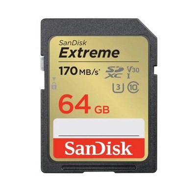 Sandisk Extreme 64GB SD SDXC Memory Card 170MB/s UHS-I Class10 V30 U3 4K