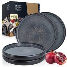 Moritz & Moritz 4tlg Dinner Teller Grau Geschirr Set Reaktiv