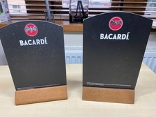 2 x Bacardi Bar Table Top Chalk Menu Offers Board Pub Man Cave Display Sign NEW