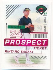 RINATARO SASAKI 2024 PANINI PROSPECT EDITIION TICKET #101 BASEBALL MINT