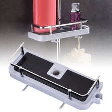 Bathroom Hanging Pole Shower Caddy Basket Storage Shelf Organiser Tray Rack KU