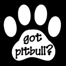 Got Pitbull Pit Bull Dog Pet Doggie Paw Print Vinyl Decal Sticker White 5"x5"