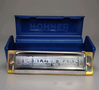 Hohner Blues Harp MS Key of D Harmonica Made in Germany w/Original Case 10 Holes