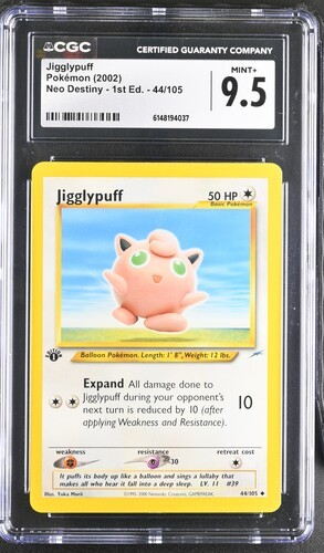 Jigglypuff (1st Edition) graded CGC 9.5 for sale on eBay