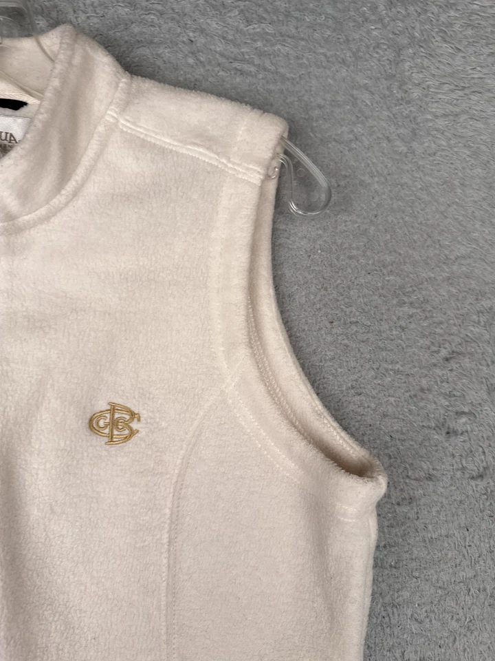 Antigua Vest Womens Medium White Fleece Full Zip Sleeveless Golf Logo Outdoor - Image 4 of 4