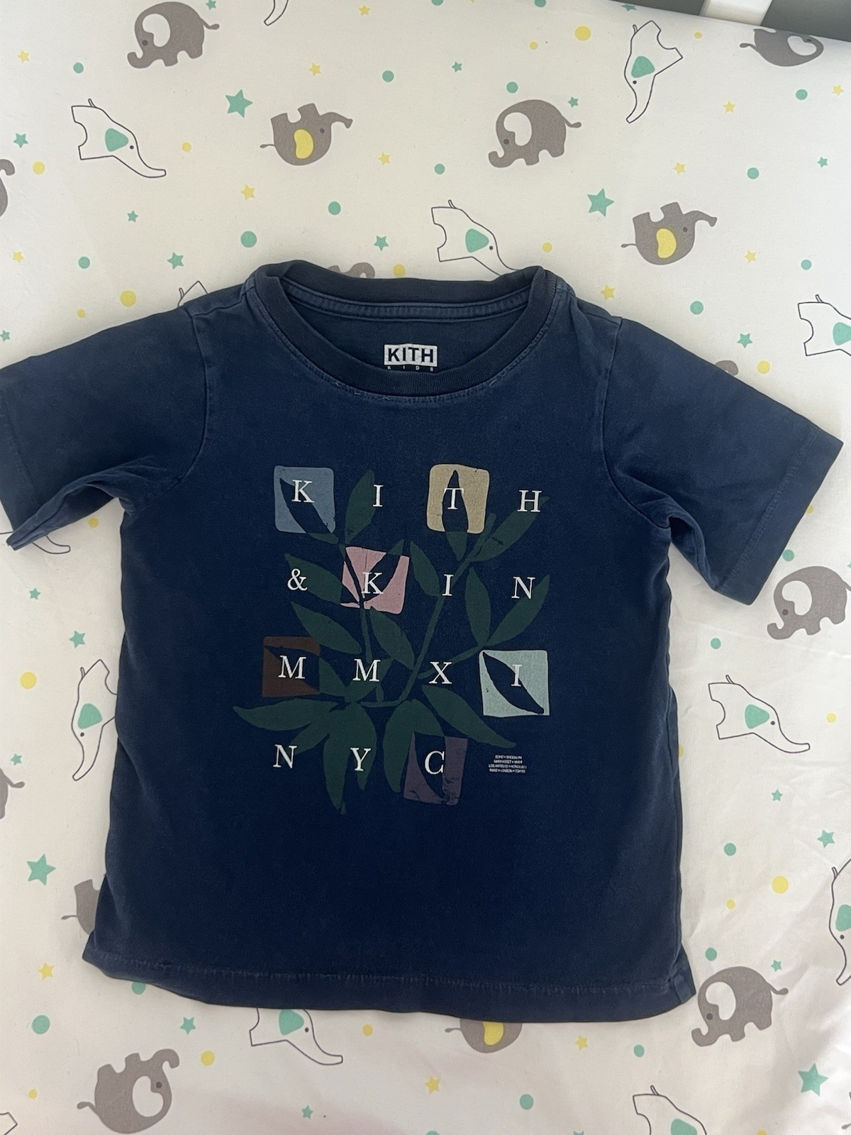 KITH Navy Short Sleeve Crew Neck Graphic Logo T-Shirt Baby & Toddler