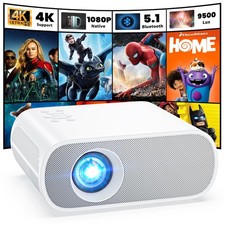 Projector, Native 1080P Full HD Bluetooth Projector with Speaker, 9500 Lumens...