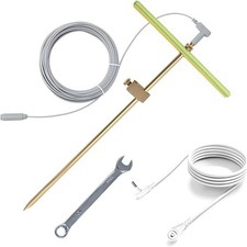 Copper Grounding Rod Kit - Ground Wires,Clamp,Wrench,T-Handle-Portable Ground...