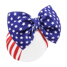 4th of July Baby Nylon Headbands, Red Blue White Star Hair Accessories with Big