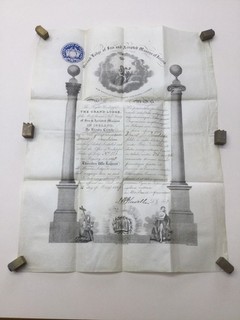 Antique Rare 1899 Masonic Freemason Certificate