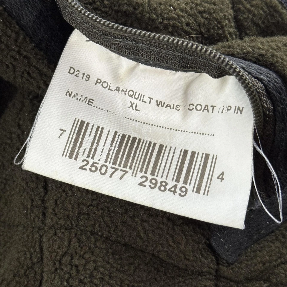 Barbour Vest Mens XL Green Polarquilt Waistcoat Zip In Liner Quilted Fleece - Image 4 of 4