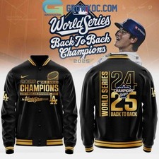 LA Dodgers 2025 Back to Back World Series Champions Baseball Jacket