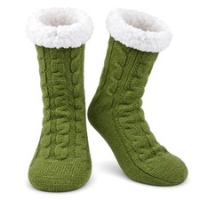 Slipper Socks for Women with Grips, Fuzzy Warm Cozy Christmas Socks - Non