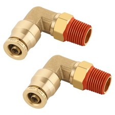 1/4" Quick Push to Connect Fittings 1/4"OD 1/8"NPT Thread Male Elbow-2pcs