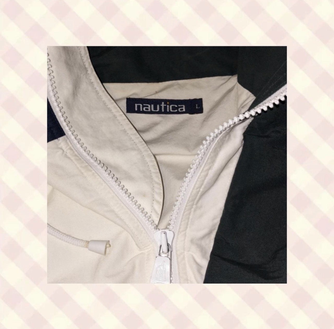 Vintage 90s Nautica Challenge J-Class Mens Medium Sailing Jacket White Hooded image 3