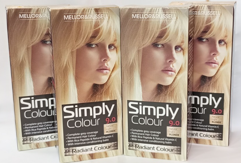ABOXOV® 4 Mellor & Russell Simply Colour Light Blonde Permanent Hair Dye Colour