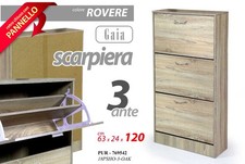 SCARPIERA MODERNA 3 ANTE DOPPIE A RIBALTA SALVASPAZIO DOPPIA SLIM 120*63*24 cm
