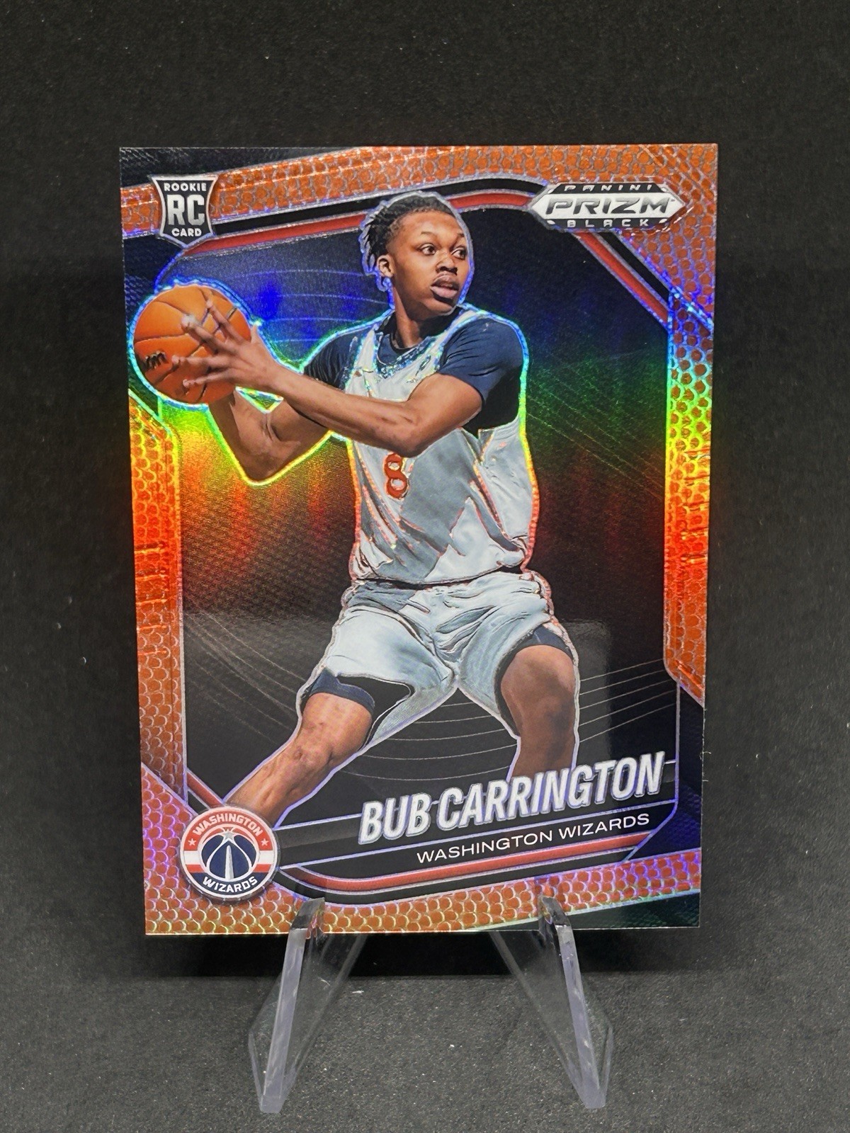 2024-25 Panini Prizm Black Bub Carrington Basketball /225 RC Rookie #92 Wizards