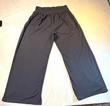 ZJCT Gray pull On Wide Leg Stretch Relaxed Pants Women L Lounge comfy casual