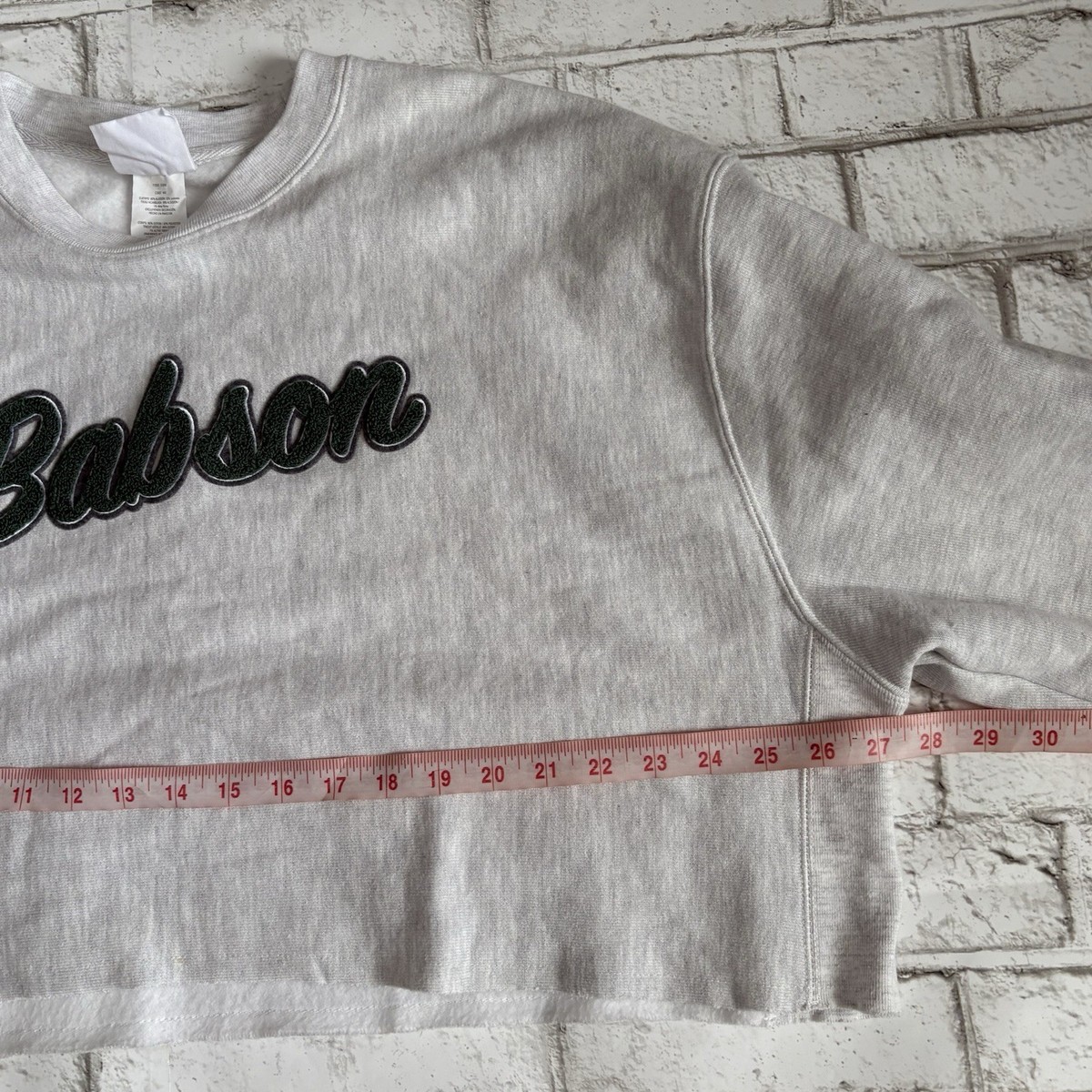 Vintage Champion Reverse Weave Crewneck XL Babson College Cropped 