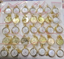 pocket Watch With Chain Collectible Brass Pocket Watch GIFT Lot of 35 Pieces