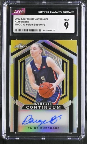 2023 Leaf Metal Rookie Continuum Paige Bueckers UCONN Autograph /55 CGC 9 Mint