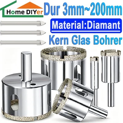 Diamant-Lochsäge 3mm-200mm Diamant Glasschneider  Kern Glas Bohrer Fliesenbohrer - Bild 1 von 4