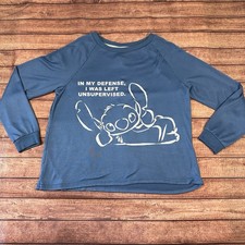 Disney Lilo  Stitch Sleep Shirt Kids Medium M 8-10 Top Pajama Youth Blue M