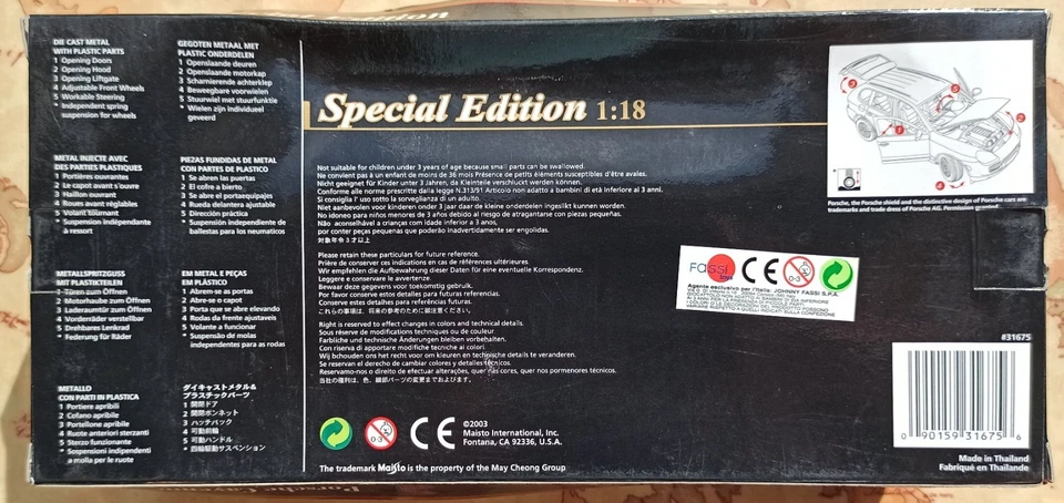 MAISTO Porsche Cayenne Grigia - Special Edition 2008 - Modellino 1:18 Cod. 31675 - Immagine 3 di 4