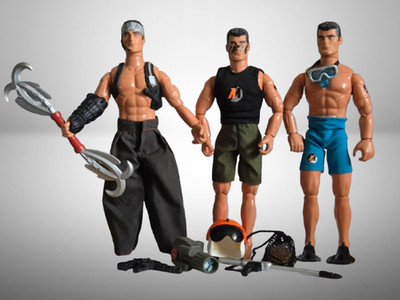Hasbro Action Man 3er Figuren Set 1992 1994 2001 Vintage Actionfigur + Zubehör