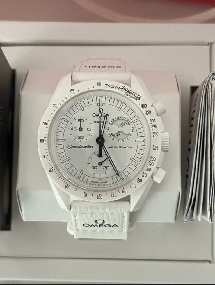 New OMEGA x Swatch White MoonSwatch Mission to the Moonphase