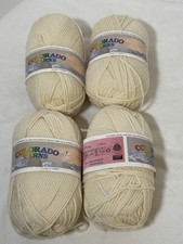 Colorado Yarns Pale Yellow 100 Wool Lot of 3 New And 1 Slightly Used Skein