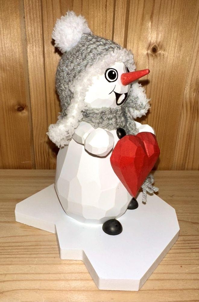 Hombre De Nieve Ahumador Räucherfrosti Hans Con Corazón Y Gorro, 16cm De Alto