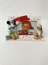 WALT DISNEY CO RESIN 5.5" X 7" PICTURE FRAME W/ MICKEY MOUSE  PLUTO 3D FIGURES