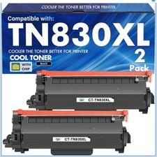 2PK TN830XL Toner Compatible for Brother TN830 XL DCP-L2640DW HL-L2405W L2465DW