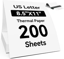 2 Sheets Thermal Printer Paper 8.5 X 11 Inch US Letter Size Thermal Paper