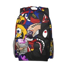 Vkaxopt Backpack Shark Teeth Camo Backpacks Travel Laptop Daypack Big Capacit...