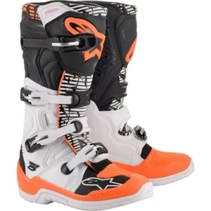 Alpinestars Tech 5 Motorcycle Boots MX White Black Orange Fluo