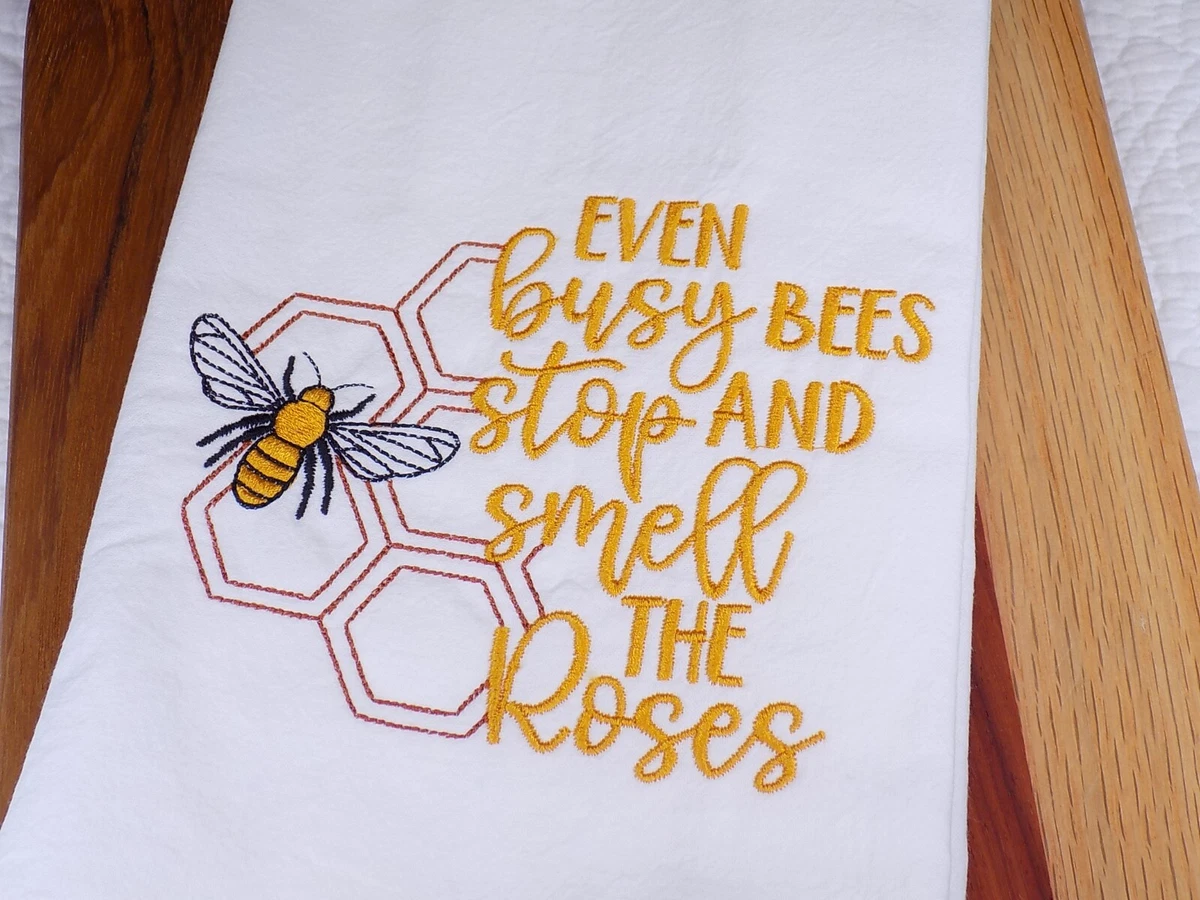 Bee Embroidered Towel Bee Kitchen Decor Cute Kitchen Towels Hostess Gift