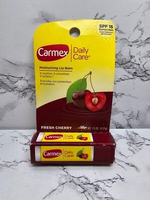 Carmex Daily Care Moisturizing Lip Balm w/Hydration Fresh Cherry SPF 15 Sealed