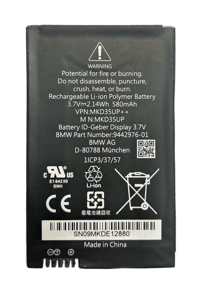 Replacement MKD35UP Battery For BMW 5/6 GT 7 Series X3 X5 X6 LCD Remote