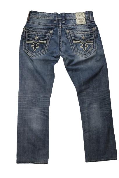 Rock Revival Matthew Straight Mens Jeans 32 Slim Distressed