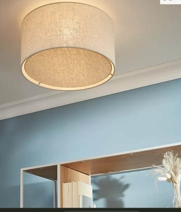 Linen flush ceiling light deals