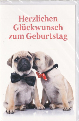 MOPS  BABY *   PUG  PUPPY   * Geburtstag*        Postkarte    * Postcard